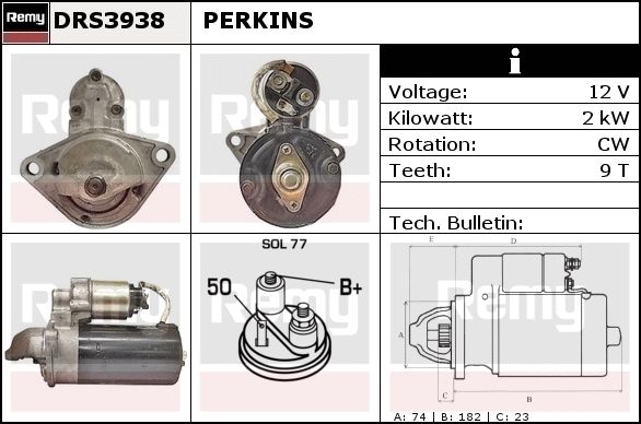 DELCO REMY Starteris DRS3950